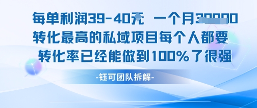 每单利润40一个月7k+转化最高的私域项目，每个人都要的产品转化率已经能做到100%-辉硕副业