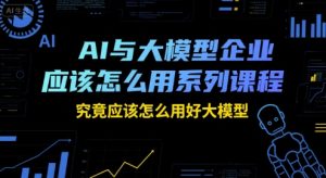 AI与大模型企业应该怎么用系列课程,究竟应该怎么用好大模型-辉硕副业