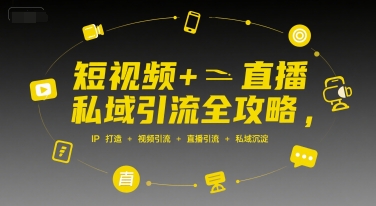 短视频+直播私域引流全攻略，IP打造 +视频引流 +直播引流 +私域沉淀-辉硕副业