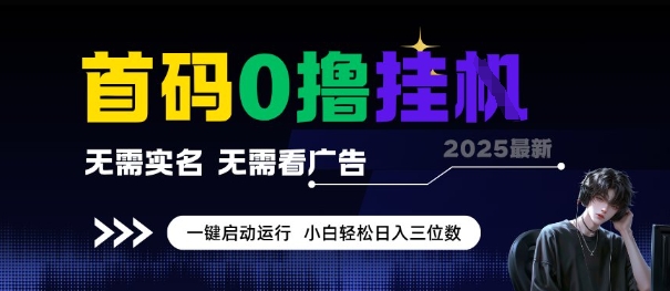 首码0撸全自动挂G项目，无需实名无需看广告，小白轻松日入3位数，多号短阵收益无上限【揭秘】-辉硕副业