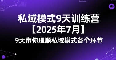 私域模式9天训练营【2025年7月】​9天带你理顺私域模式各个环节-辉硕副业