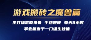 游戏搬砖之魔兽篇，稳定吃排骨每天3小时【揭秘】-辉硕副业