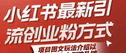 小红书最新引流创业粉方式，项目图文玩法介绍以及如何安全倒流私域-辉硕副业