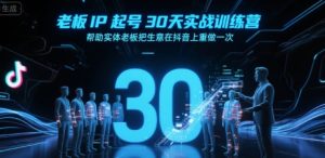 老板IP起号30天实战训练营,帮助实体老板把生意在抖音上重做一次-辉硕副业