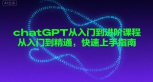 chatGPT从入门到进阶课程，从入门到精通，快速上手指南-辉硕副业