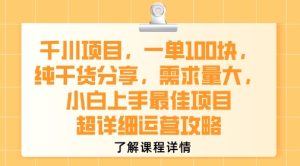 千川项目，一单1张，纯干货分享，需求量大，小白上手最佳项目，超详细运营攻略-辉硕副业