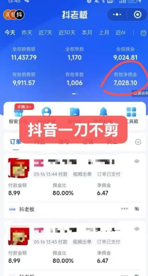 抖音短视频一刀不剪带货，不剪辑，不直播，每天发个视频，等着出单获取带货佣金-辉硕副业