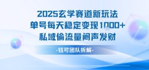 2025玄学赛道新玩法单号每天稳定变现1k+私域偷流量闷声发财-辉硕副业