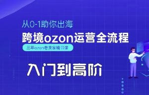 OZON入门到高阶全流程,从0-1助你出海,跨境ozon运营全流程-辉硕副业