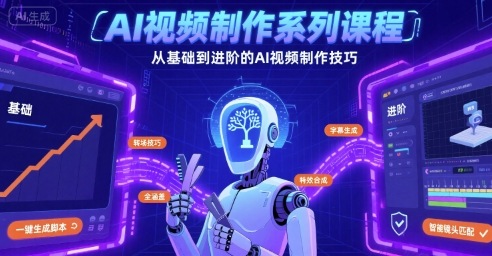 AI视频制作系列课程，从基础到进阶的AI视频制作技巧全涵盖-辉硕副业
