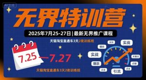 无界特训营2025年7月25-27日,最新无界推广课程,天猫淘宝直通车3天2夜训练班-辉硕副业