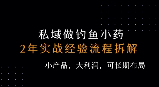 私域做钓鱼小药 每单利润3张+ 详细流程拆解-辉硕副业