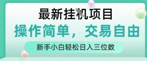 最新挂G项目，操作简单，交易自由，人人可上手，新手小白轻松日入三位数【揭秘】-辉硕副业
