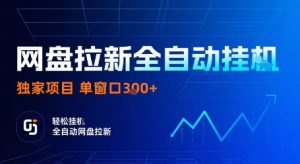 网盘拉新全自动挂G,独家项目,全自动运行完成拉新做任务,单窗口3张+【揭秘】-辉硕副业