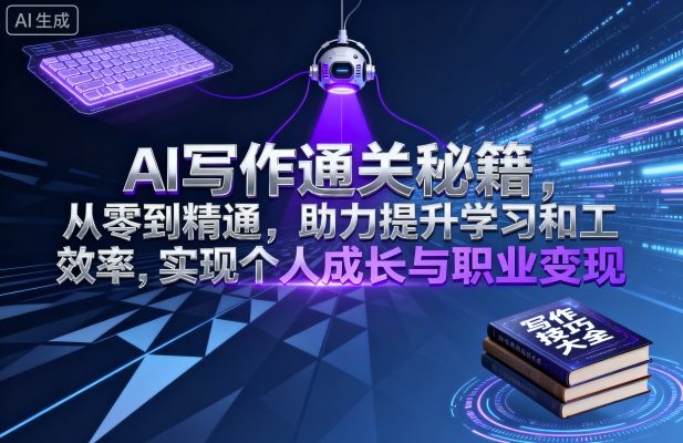 AI写作通关秘籍，从零到精通，助力提升学习和工作效率，实现个人成长与职业变现-辉硕副业