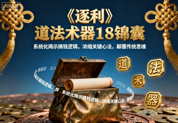 《逐利》道法术器18锦囊，系统化揭示搞钱逻辑，浓缩关键心法，颠覆传统思维-辉硕副业