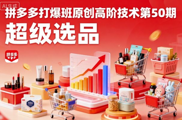 拼多多打爆班原创高阶技术第50期，超级选品-辉硕副业