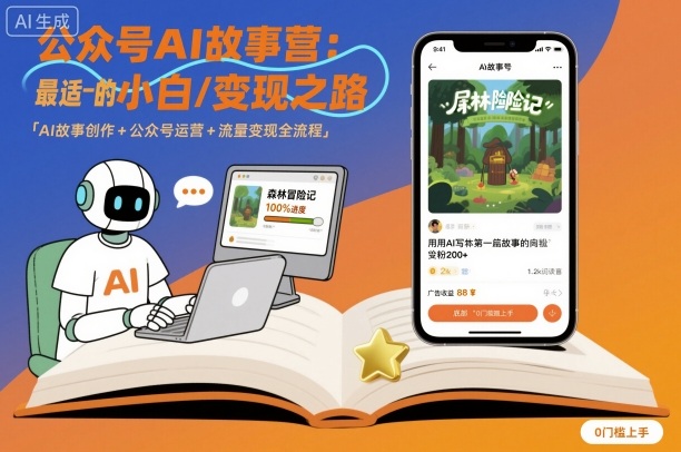 公众号ai故事营，最适合小白的自媒体变现之路-辉硕副业