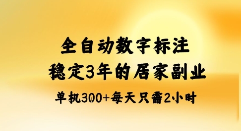 全自动数字标注，稳定3年的蓝海项目，居家也能矩阵开干的副业，单机日入3张+【揭秘】-辉硕副业