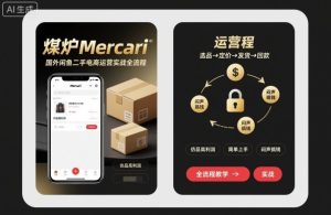 煤炉Mercari国外闲鱼二手电商运营实战全流程,仿品高利润,简单上手,闷声搞钱-辉硕副业