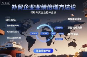 外贸企业业绩倍增方法论,帮助外贸企业拉伸业绩-辉硕副业