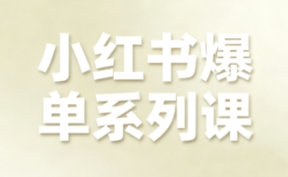 小红书爆单系列课，聚焦小红书电商全链路增长-辉硕副业