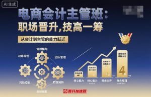 电商会计主管班,职场晋升,技高一筹-辉硕副业