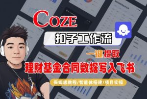 Coze扣子智能体工作流一键提取理财基金合同数据写入飞书,全流程保姆级教学-辉硕副业