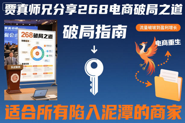 贾真师兄分享268电商破局之道-适合所有陷入泥潭的商家-辉硕副业