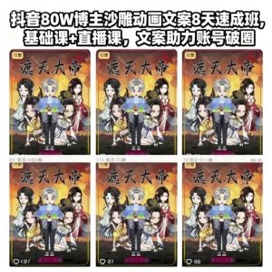 抖音80W博主沙雕动画文案8天速成班,基础课+直播课,文案助力账号破圈-辉硕副业